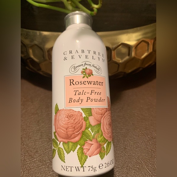 (1) Crabtree Evelyn rosewater talc free body powder 2.6 oz new sealed.